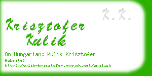 krisztofer kulik business card